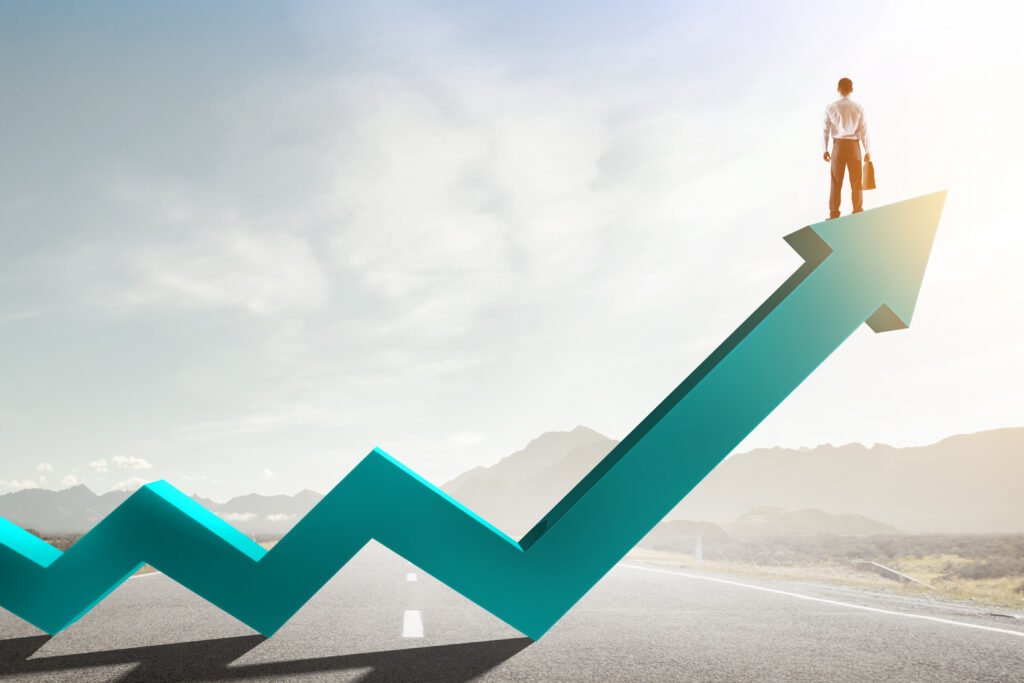 grön pil som visar framgång